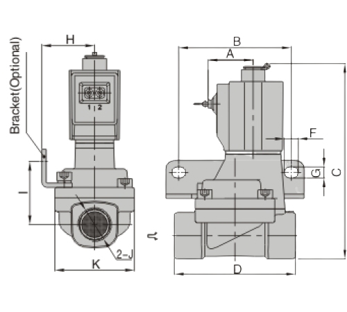 Dimensions AirTAC - Solenoid Valve 2KW Series Dimensions AirTAC - Solenoid Valve 2KW Series
