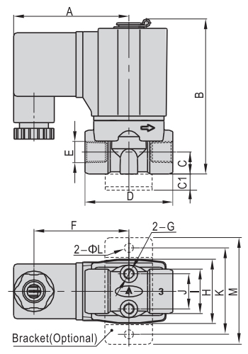 Dimensions AirTAC - Solenoid Valve 2W Series Dimensions AirTAC - Solenoid Valve 2W Series