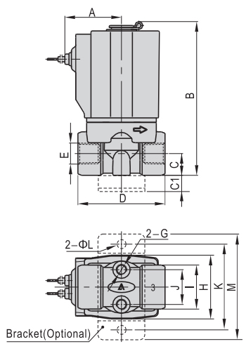 Dimensions AirTAC - Solenoid Valve 2W Series Dimensions AirTAC - Solenoid Valve 2W Series