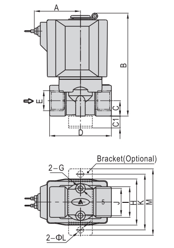 Dimensions AirTAC - Solenoid Valve 2W Series Dimensions AirTAC - Solenoid Valve 2W Series